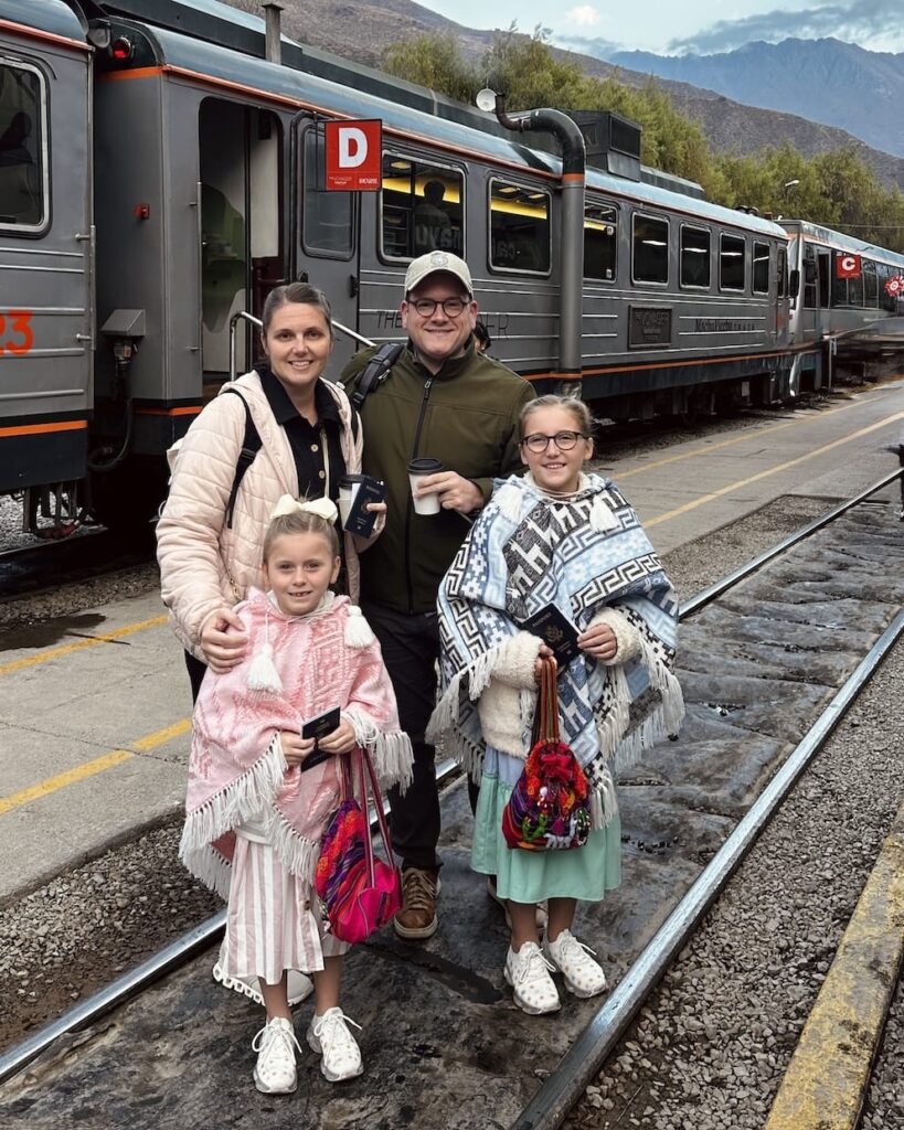 Family at Machu Piccchu Train